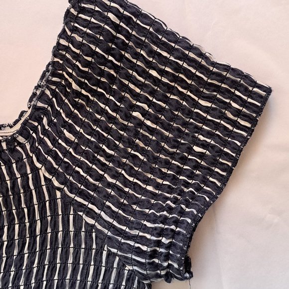 RICKI'S smocked dress Sz 6 MAXI DRESS cold shoulders COTTAGE COASTAL ROMANTIC - Picture 5 of 10